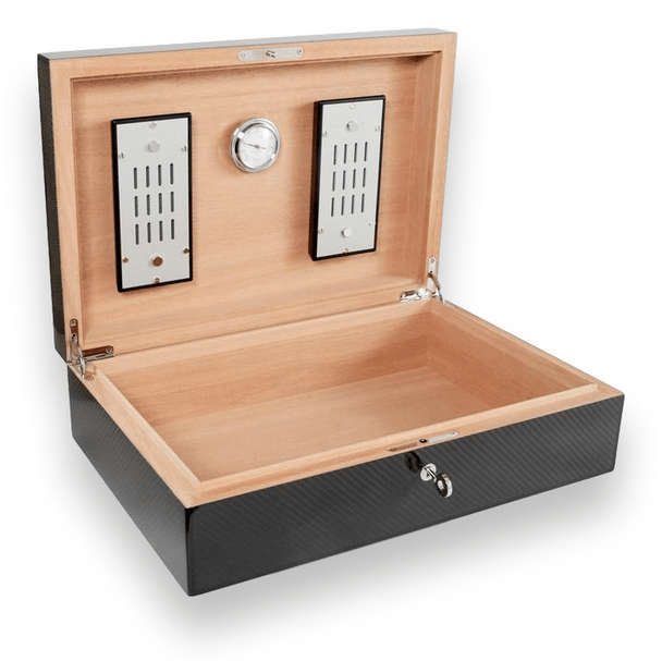 Elie Bleu Carbon Fiber 75-110 Cigar Humidor - Classic Collection